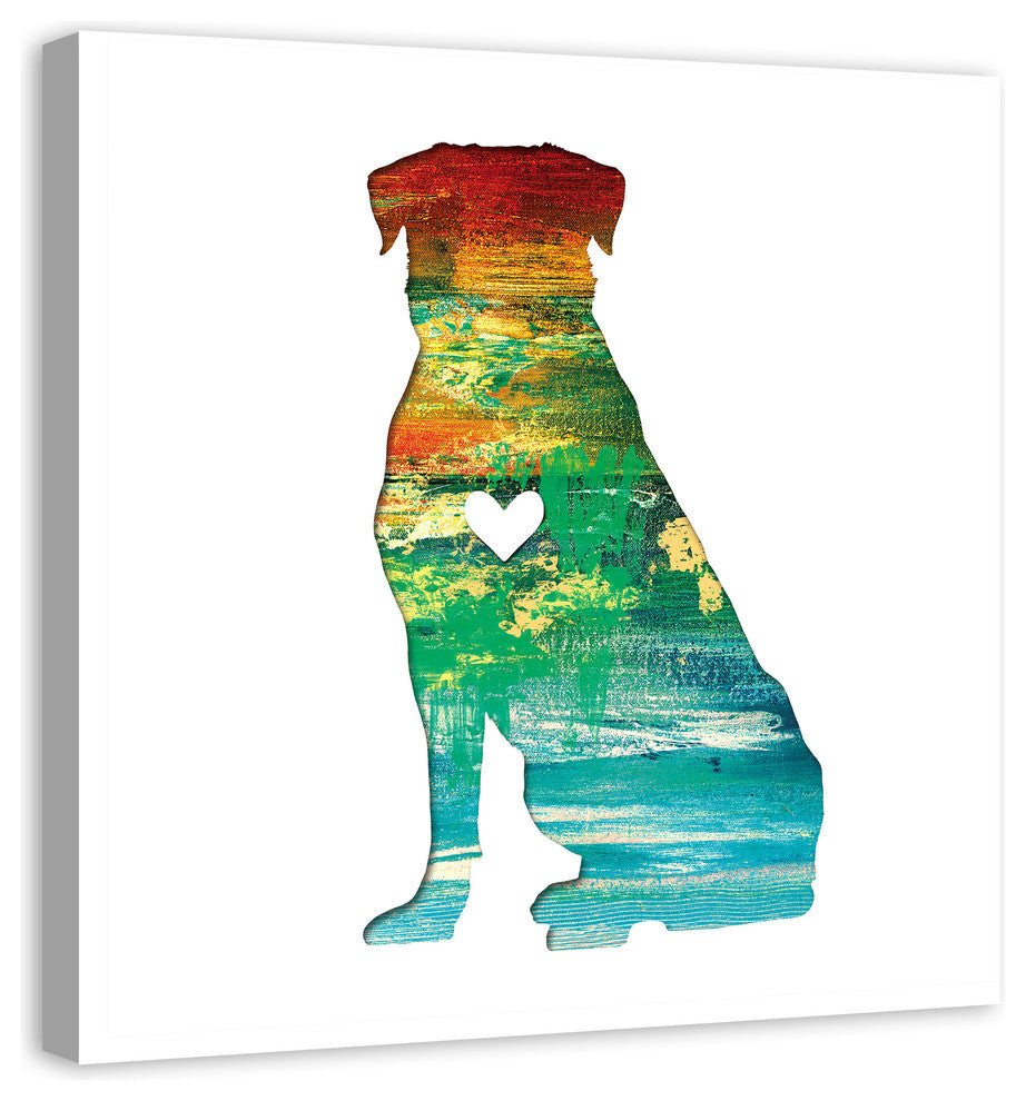 Designs Direct Creative Group Paint Silhouette Rottweiler 36x36 Canvas Wall Art