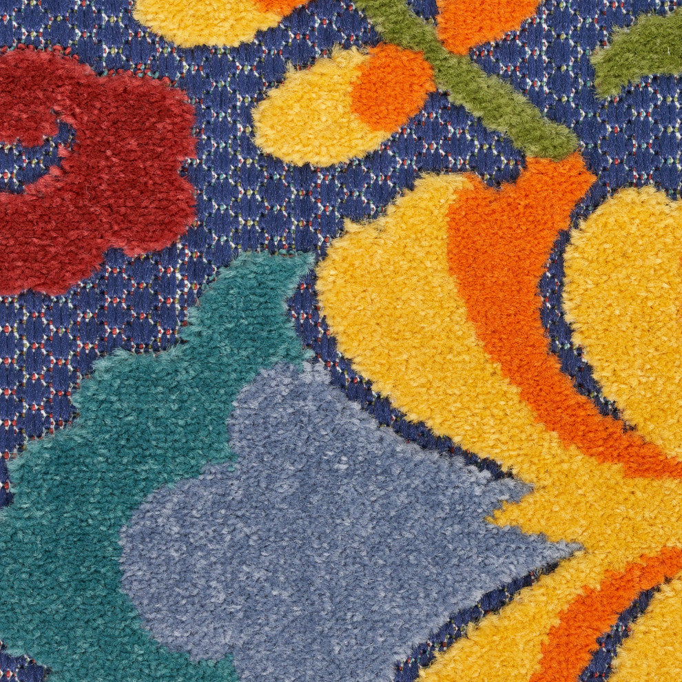 Nourison Aloha 6' x 9' Navy Multicolor Outdoor Area Rug