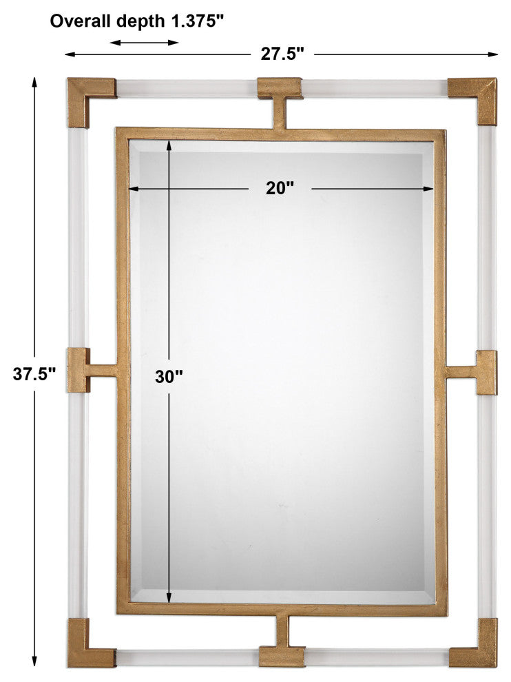 Uttermost Balkan Modern Gold Wall Mirror, 9124