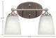 Capri 2-Light Bath Bar, Brushed Nickel/Square White Muslin