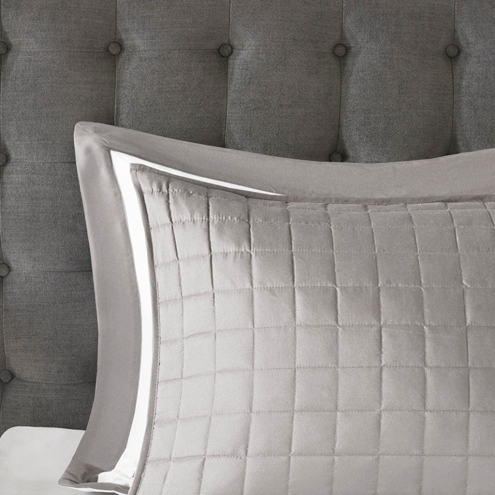 Madison Park Heritage 8 Piece Comforter and Quilt Set Collection, Grey
