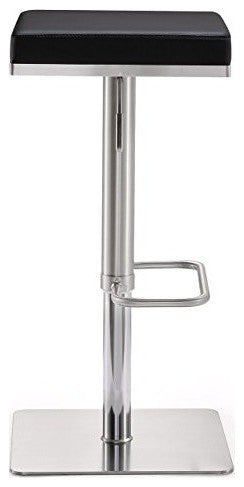 TOV Furniture Bari Black Stainless Steel Adjustable Barstool