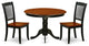 Hlda3-Bch-W 3Pc Round 42"Table And 2 Vertical Slatted Chairs