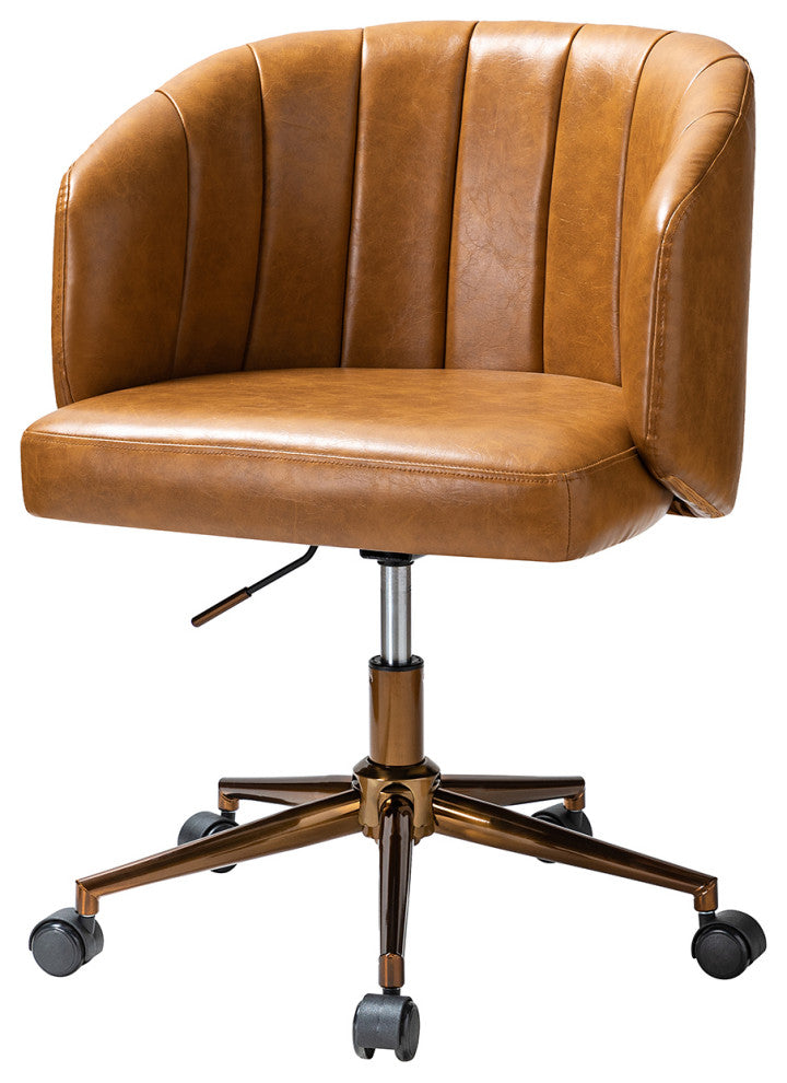 Eugene Vegan Leather Task Chair, Camel