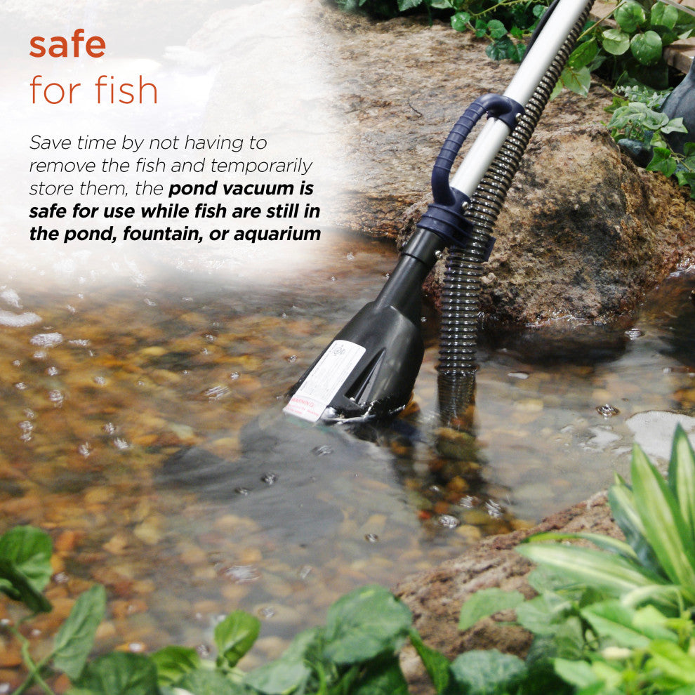 Traditional Pond Vacuum with Adjustable Telescopic Handle and 2 Brush Heads