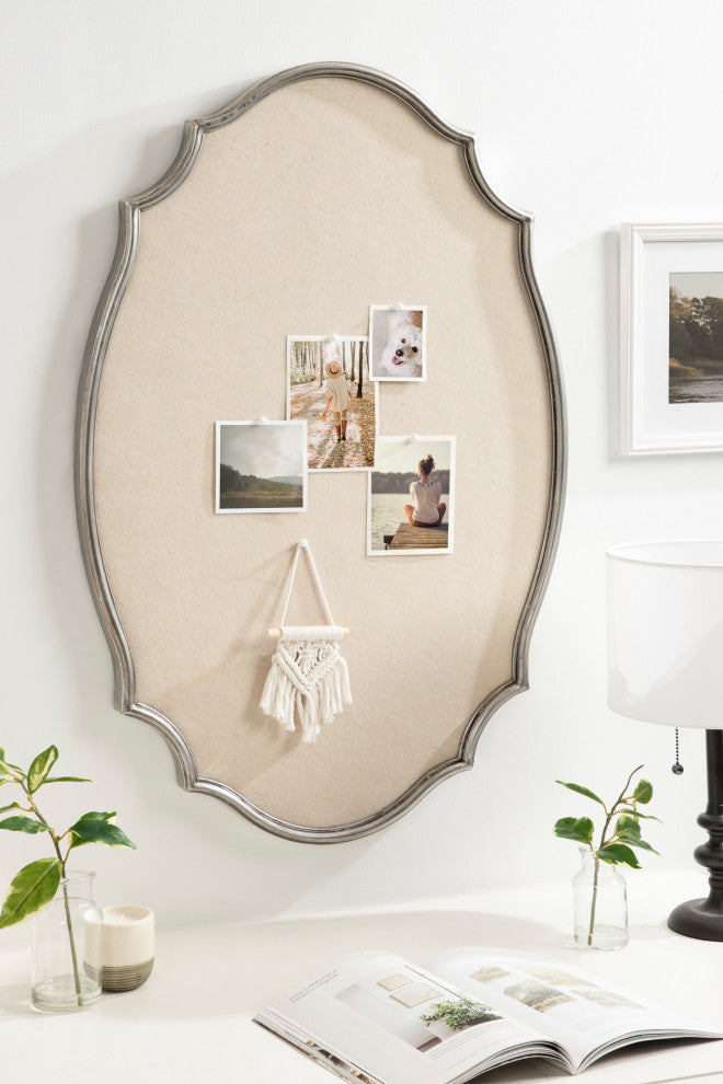 Leanna Framed Pinboard, Silver 24x36
