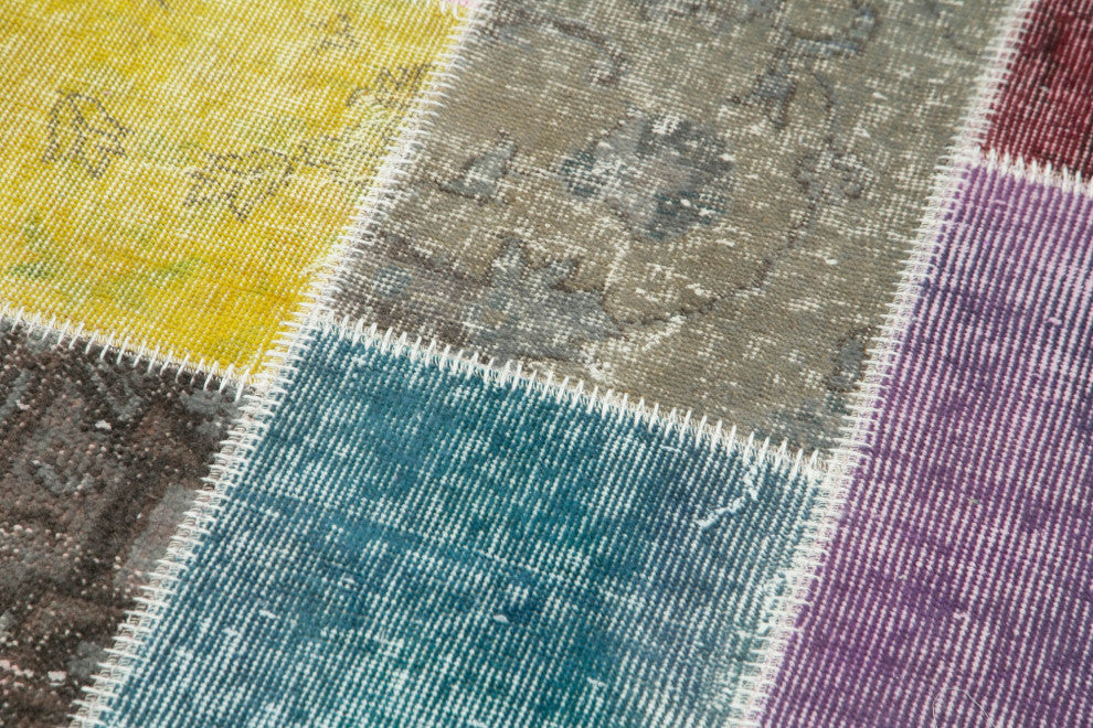 Rug N Carpet - Handwoven Turkish 3' 0" x 9' 10" Small Patchwork Runner Rug
