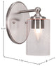 Capri 1-Light Wall Sconce, Brushed Nickel/Clear Bubble