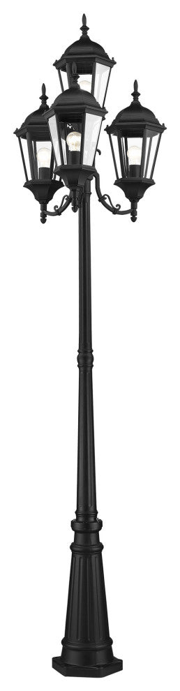 Textured Black Traditional, Historical, Outdoor Post Light