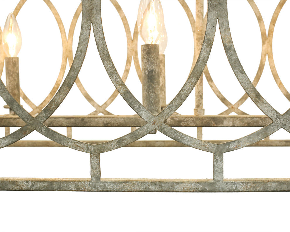 Marlo Gray Large Rectangular Chandelier, 46"