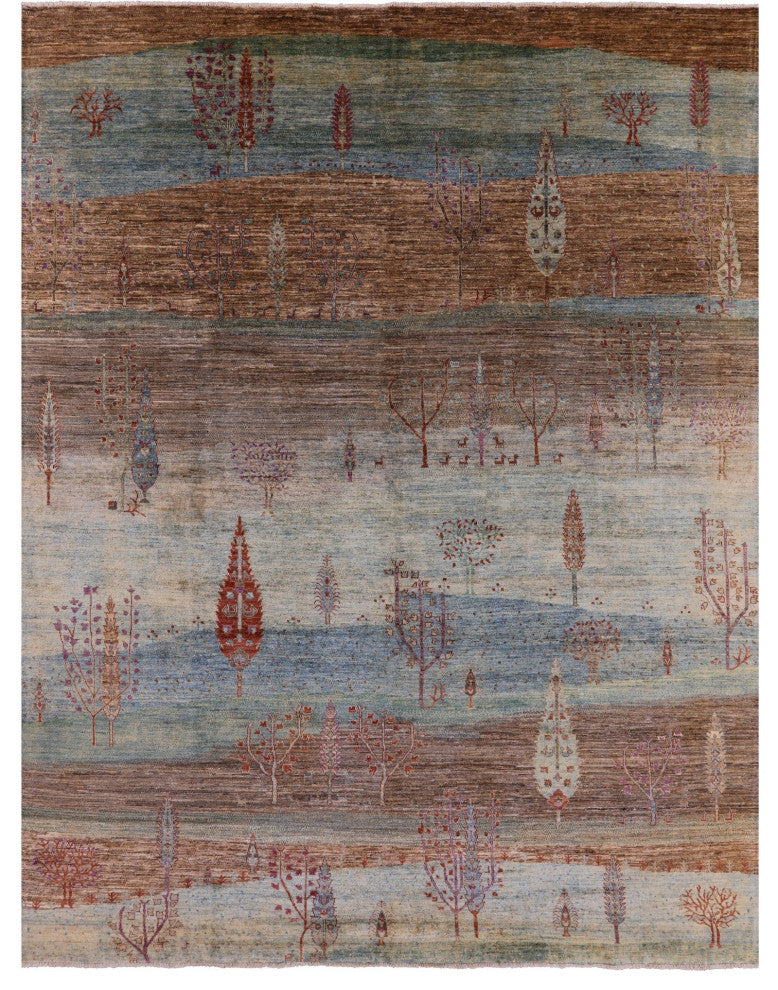 Hand Knotted Tribal Persian Gabbeh Wool Rug 9' 0" X 11' 10" Q5324