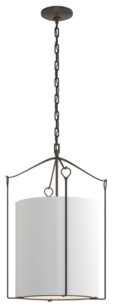Bow Tall Pendant, Dark Smoke Finish, Natural Anna Shade