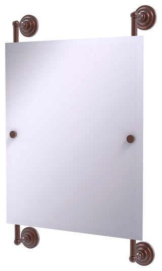 Que New Rectangular Frameless Rail Mounted Mirror, Antique Copper
