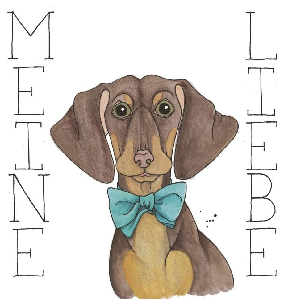 "Puppy Love Dachshund Color" Digital Paper Print by Elyse DeNeige, 32"x32"