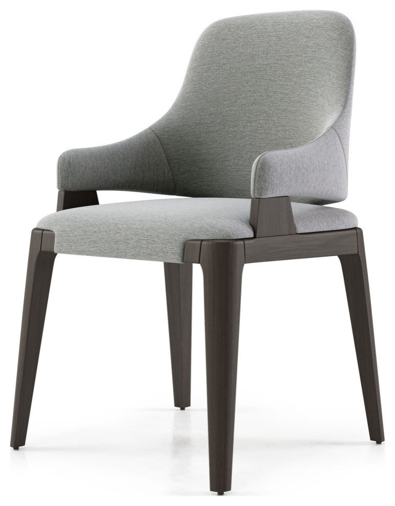 Dumfries Dining Chair in Storm Gray Fabric and Seared Ash