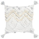 White Gray and Ivory Shaggy Chevron Throw Pillow