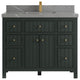 Sonoma 42 Single Sink Reeded Bath Vanity in Dark Forest Green 2" Piatra Gray