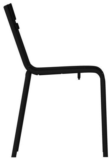 Nash Commercial Grade Steel Stack Chair, Indoor-Outdoor Armless Chair, Black