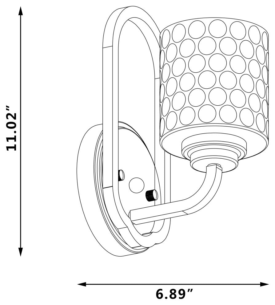 1 Light Dimmable Armed Sconce