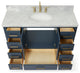 ARIEL Cambridge 49" Oval Sink Midnight Blue Vanity Carrara Top, No Mirror