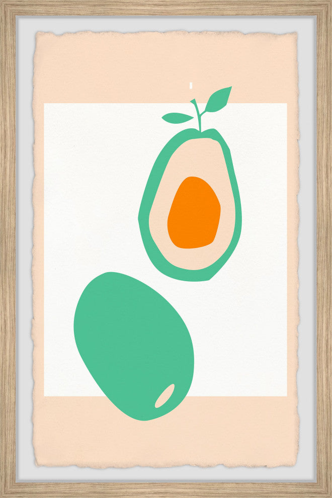 "Sliced Avocado" Framed Painting Print, 12x18