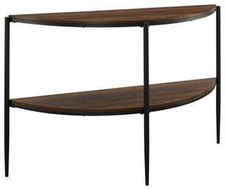 Ella 48" Half Round Tiered Entry Table - Dark Walnut