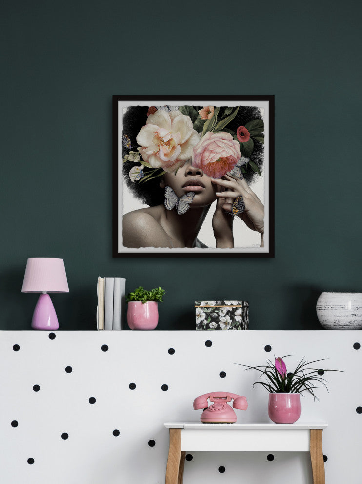"Butterfly Surprise" Framed Painting Print, 24x24