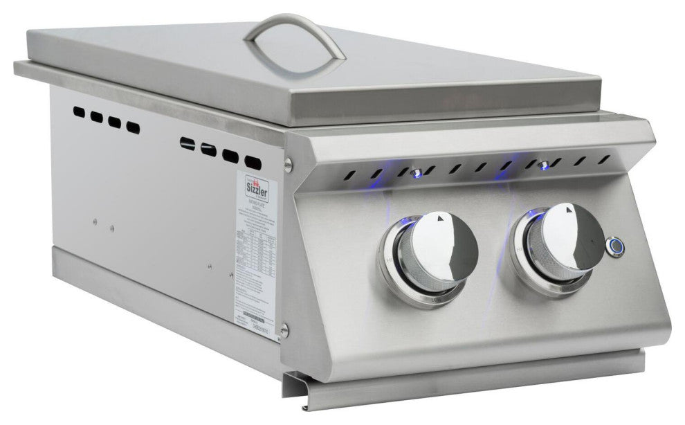 Summerset Sizzler PRO 19" Stainless Steel Double Side Burner with Cover