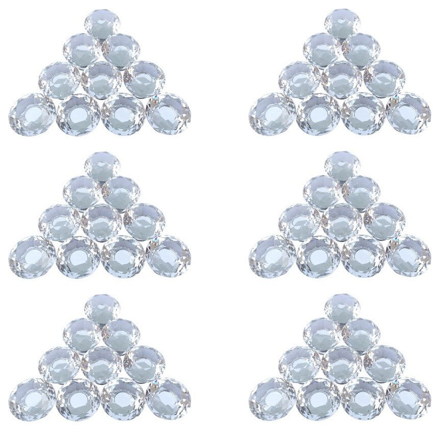 Clear Glass Cabinet Knobs 1.8 Inch Projection Mushroom 60 pcs