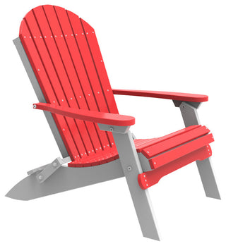 Poly Folding Adirondack Chair, Red & White