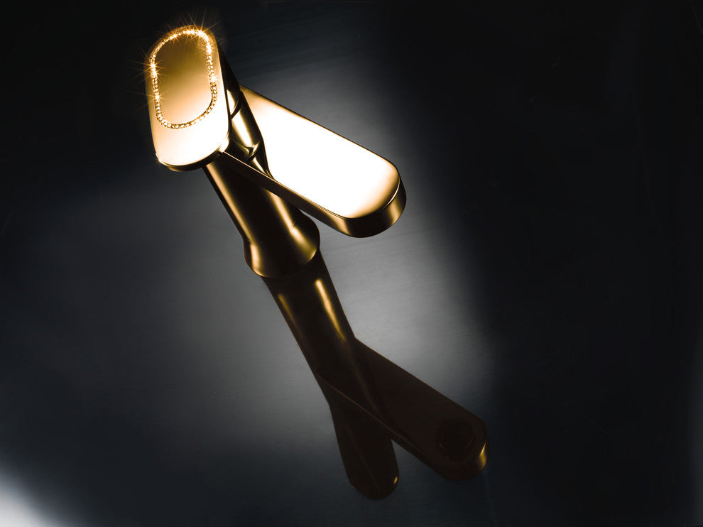 Chik Diamond Bathroom Sink Faucet, Polished Gold