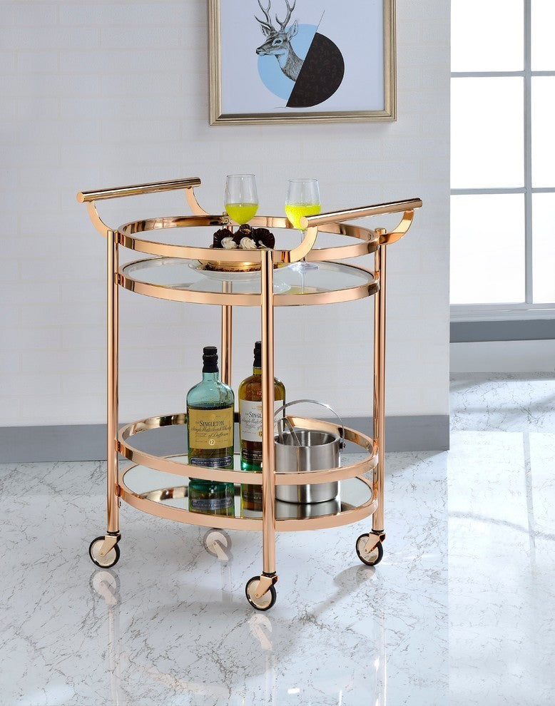 Acme Lakelyn Serving Cart, Rose Gold