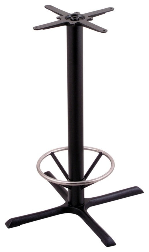 Holland Bar Stool 211 Black Cast Iron Bar H Base, 30"X30", X-Style Foot