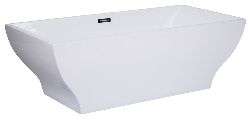 ALFI brand AB8840 67 Inch White Rectangular Acrylic Free Standing Bathtub