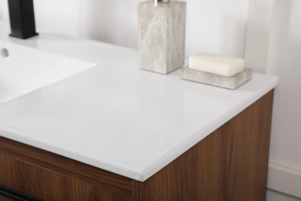 48" Single Bathroom Vanity, Walnut Brown