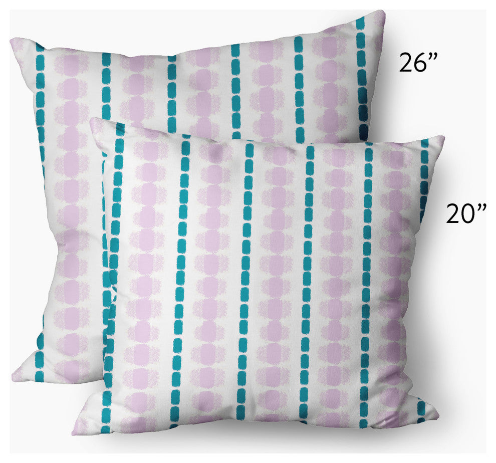 Watercolor Stripe Decorative Throw Pillow, Purple-Blue, 26"x26"