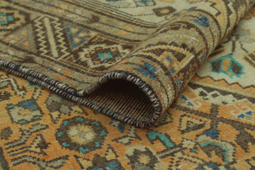 Fine Vintage Distressed Leif Rust/Blue Runner, 4'9x10'10