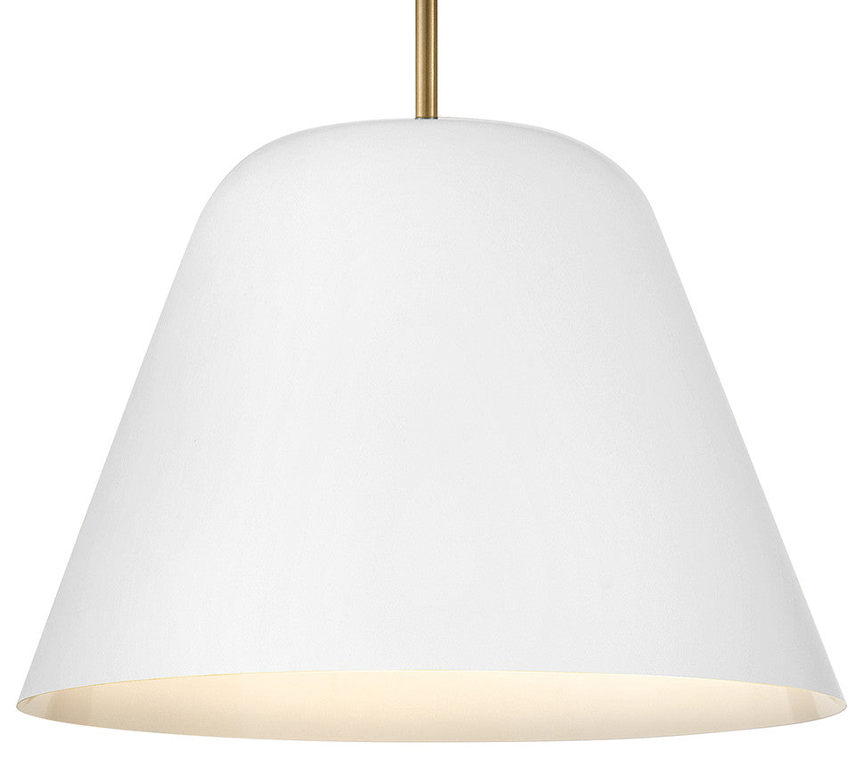 Lark Madi 16" Medium Pendant Light, Matte White + Lacquered Brass