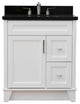31" Single Sink Vanity, White Finish With Black Galaxy Granite With Oval Sink