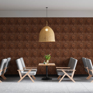 Antique Copper 3D Ceiling Panels, 2'x2', 4 Sq Ft