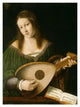 "Lady Playing a Lute" Paper Print by Bartolomeo Veneto and workshop, 26"x34"