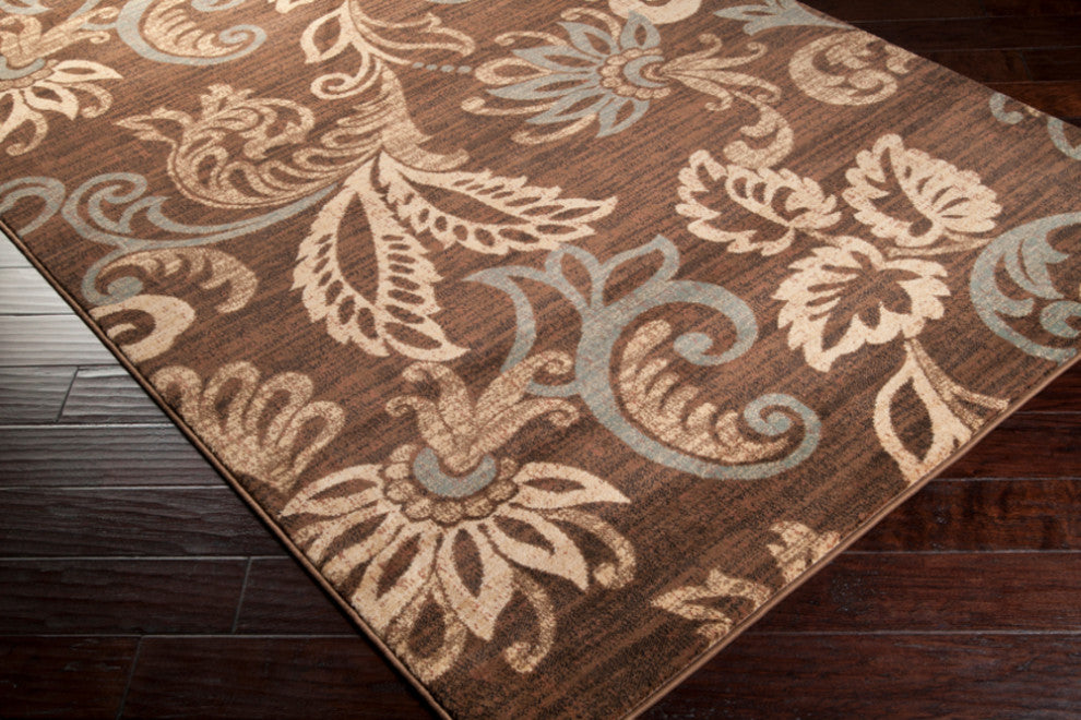 Surya Riley RLY-5022 6'7"x9'6" Rug, Dark Brown/Pear/Medium Gray/Black/Tan/Camel