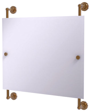 Dottingham Landscape Frameless Rail Mounted Mirror, Brushed Bronze