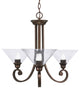 Curl Uplight, 3 Light, Chandelier Bronze Finish With 10" Clear Bubble Glass