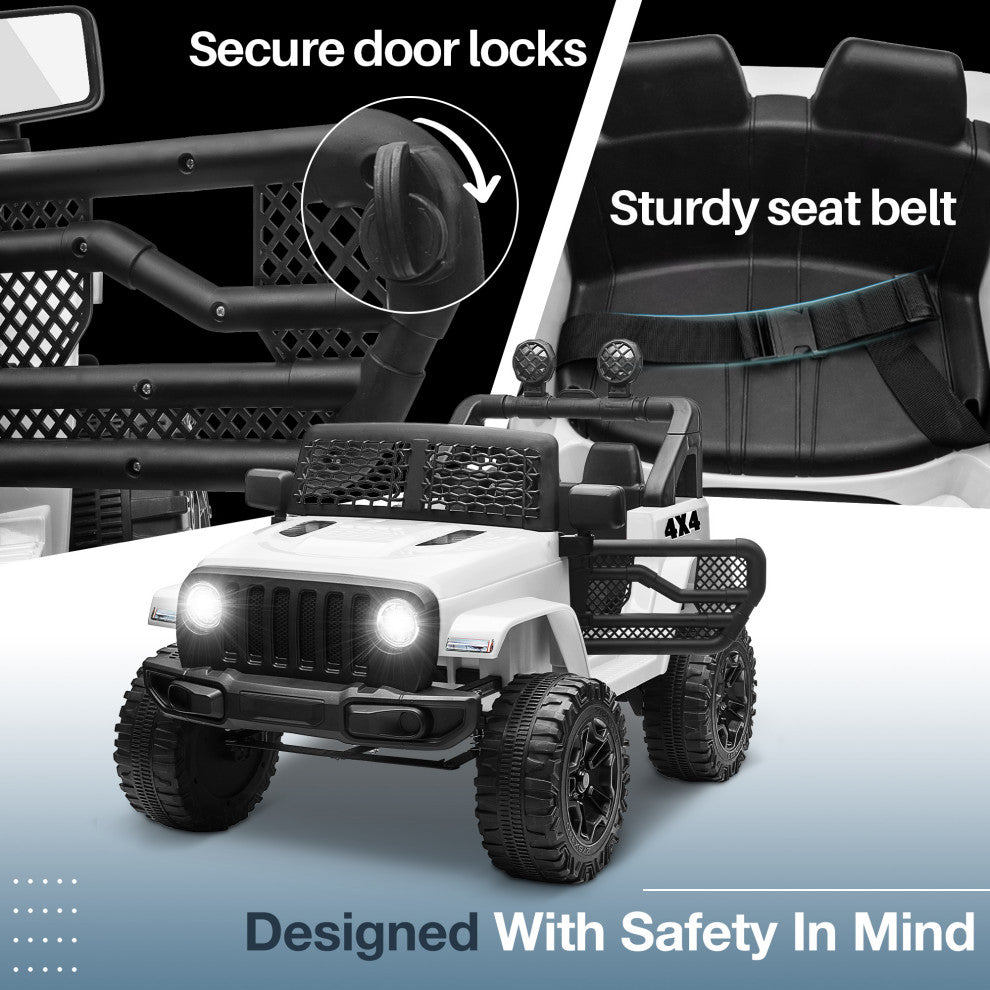 12V Battery Powered Electric Ride-On SUV MP3, Bluetooth, White