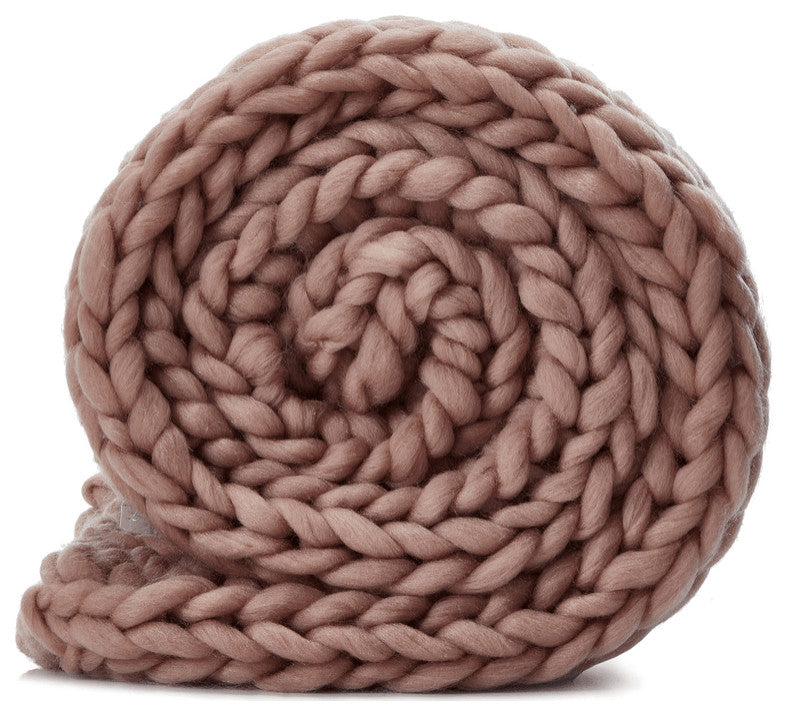 50" X 70" Blush Knitted Polyester Throw Blanket