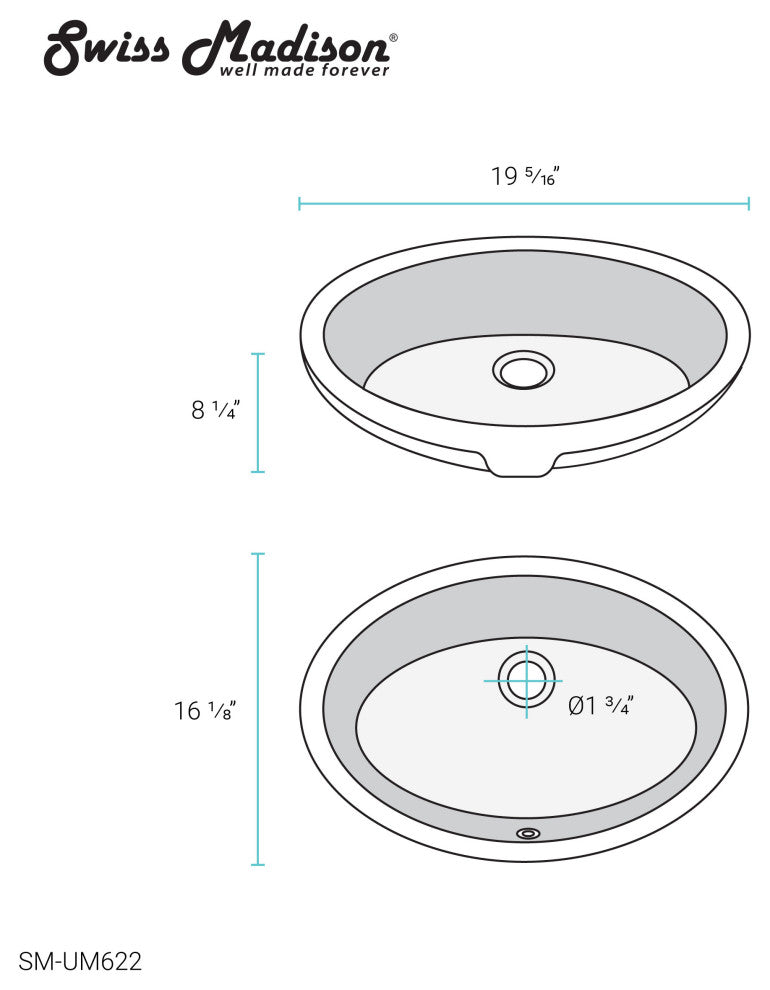 Monaco 19" Oval Under-Mount Bathroom Sink
