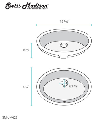 Monaco 19" Oval Under-Mount Bathroom Sink