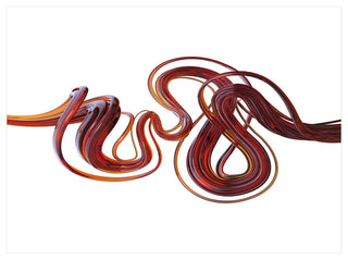 3d Flexible Caramel Lines, Abstract Canvas Art Print, 40"x30"
