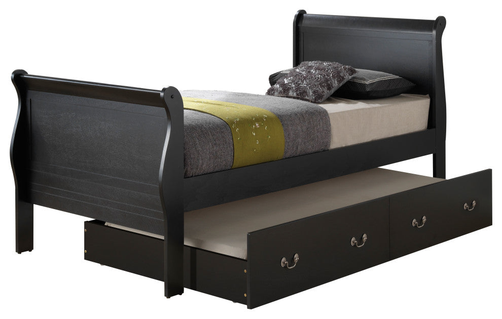 Twin Trundle Bed, Black